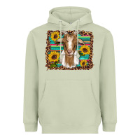 Matcha goat daisy sunflowers leopard serape glitter Heavyweight Hoodie - Artiststas