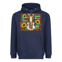Navy goat daisy sunflowers leopard serape glitter Heavyweight Hoodie - Artiststas