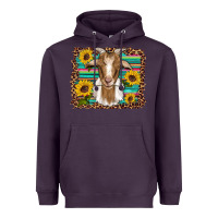 Plum goat daisy sunflowers leopard serape glitter Heavyweight Hoodie - Artiststas