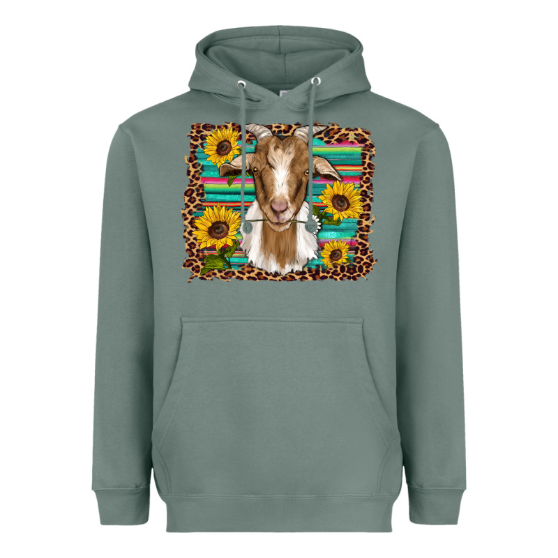 Goat Daisy Sunflowers Leopard Serape Glitter Heavyweight Hoodie by Artiststas | Teevron