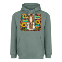 Sage goat daisy sunflowers leopard serape glitter Heavyweight Hoodie - Artiststas