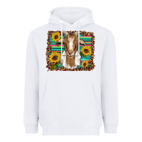 White goat daisy sunflowers leopard serape glitter Heavyweight Hoodie - Artiststas