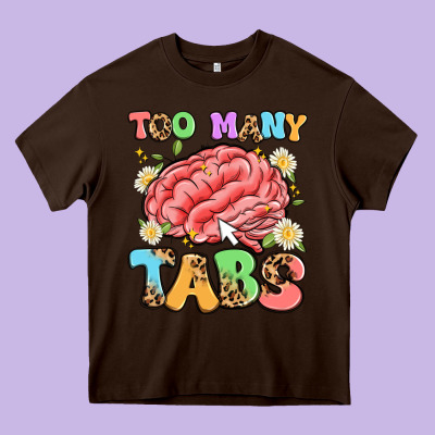 Too Many Tabs Heavy Core Tee Designed By Artiststas