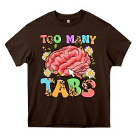 Chocolate Brown too many tabs Heavy Core Tee - Artiststas