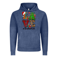 Vintage Denim love teacher life christmas Vintage Hoodie - CowGirlArtShop