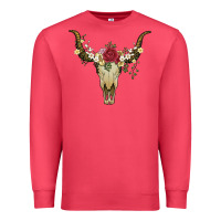 Cardinal bull skull with rose and flowers Premium Sweatshirt - Artiststas