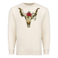 Sandshell bull skull with rose and flowers Premium Sweatshirt - Artiststas