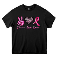 Black peace love cure Heavy Core Tee - JahusDesignShop
