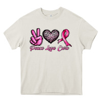 Cream peace love cure Heavy Core Tee - JahusDesignShop