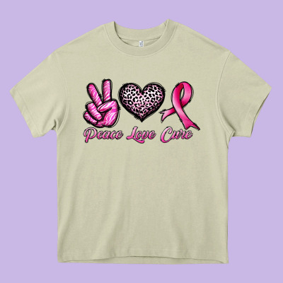 Peace Love Cure Heavy Core Tee Designed By Jahusdesignshop
