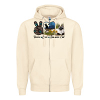 Sandshell Peace Love Siamese Cat Zipper Hoodie - LillyAllenDesigns