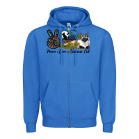 True Royal Peace Love Siamese Cat Zipper Hoodie - LillyAllenDesigns