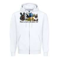 White Peace Love Siamese Cat Zipper Hoodie - LillyAllenDesigns