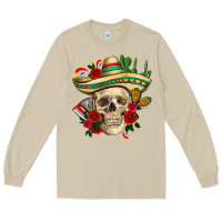 Mushroom Di de los muertos with roses Mexico Long Sleeve Tee - HowdyJamesFarm