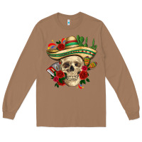 Toasted Coconut Di de los muertos with roses Mexico Long Sleeve Tee - HowdyJamesFarm