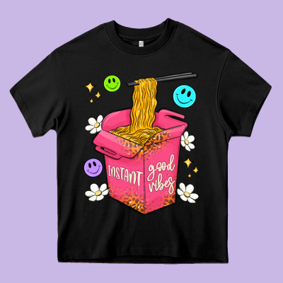 Instant Good Vibes Heavy Core Tee Designed By Artiststas