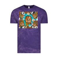 Cloud Purple lion with leopard and cowhide pattern Vintage Tee - TumblerDesignByShophia