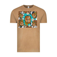 Vintage Camel lion with leopard and cowhide pattern Vintage Tee - TumblerDesignByShophia