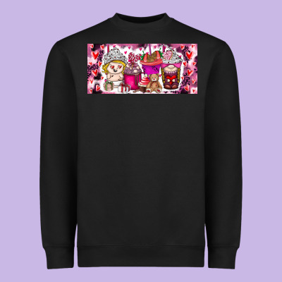 Valentine Coffee Heavyweight Sweatshirt Designed By Cowhidedigitalart
