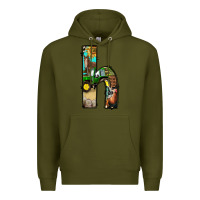 Army Green farm life alphabet lowercase letters h Premium Hoodie - BundleAndBundleShop