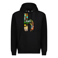 Black farm life alphabet lowercase letters h Premium Hoodie - BundleAndBundleShop