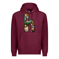 Burgundy farm life alphabet lowercase letters h Premium Hoodie - BundleAndBundleShop