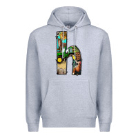 Heather Grey farm life alphabet lowercase letters h Premium Hoodie - BundleAndBundleShop