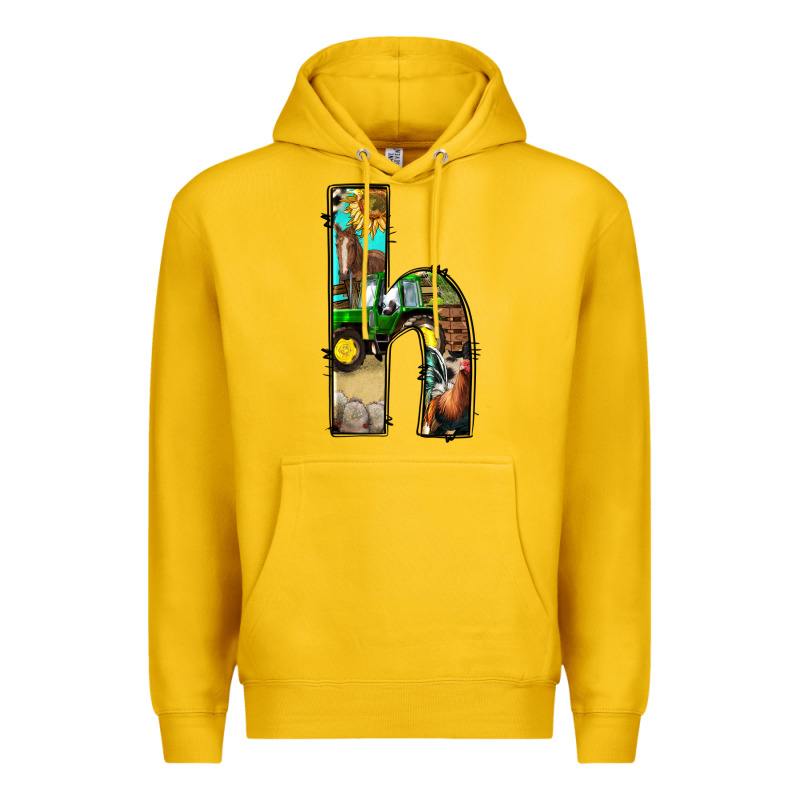Farm Life Alphabet Lowercase Letters H Premium Hoodie by BundleAndBundleShop | Teevron