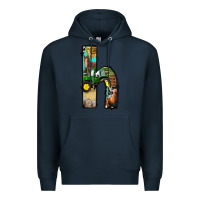 Navy farm life alphabet lowercase letters h Premium Hoodie - BundleAndBundleShop
