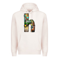 Pale Pink farm life alphabet lowercase letters h Premium Hoodie - BundleAndBundleShop