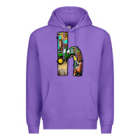 Purple farm life alphabet lowercase letters h Premium Hoodie - BundleAndBundleShop