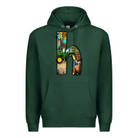 Sports Green farm life alphabet lowercase letters h Premium Hoodie - BundleAndBundleShop