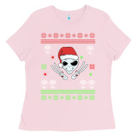 Bubblegum Pink alien ugly christmas Ladies Tee - Bettercallsaul