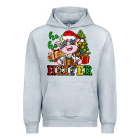 Heather Grey ho ho heifer little cute christmas cow Urban Hoodie - AdoDesignShop