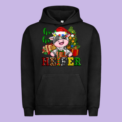 Ho Ho Heifer Little Cute Christmas Cow Urban Hoodie Designed By Adodesignshop