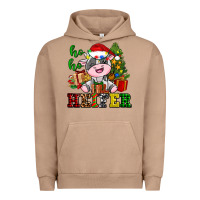Pigment Burro ho ho heifer little cute christmas cow Urban Hoodie - AdoDesignShop