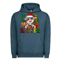 Pigment Midnight Navy ho ho heifer little cute christmas cow Urban Hoodie - AdoDesignShop