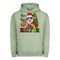 Pigment Oil Green ho ho heifer little cute christmas cow Urban Hoodie - AdoDesignShop