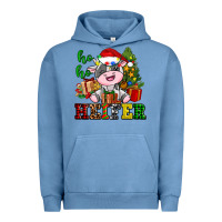 Pigment Pebble Blue ho ho heifer little cute christmas cow Urban Hoodie - AdoDesignShop