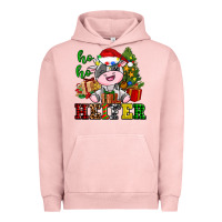 Pigment Salmon ho ho heifer little cute christmas cow Urban Hoodie - AdoDesignShop