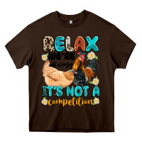 Chocolate Brown relax we're all crazy it's not a competition Heavy Core Tee - Artiststas