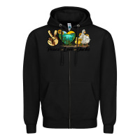 Black Peace Love Ducks Zipper Hoodie - LillyAllenDesigns