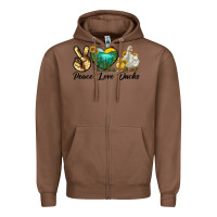 Chestnut Peace Love Ducks Zipper Hoodie - LillyAllenDesigns