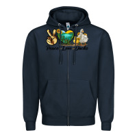 Navy Peace Love Ducks Zipper Hoodie - LillyAllenDesigns