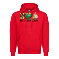 Red Peace Love Ducks Zipper Hoodie - LillyAllenDesigns