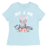 Baby Blue Just a girl who loves chickens Ladies Tee - Bettercallsaul