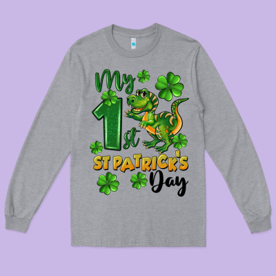 My First St. Patrick's Day Long Sleeve Tee Designed By Cowgirlartshop