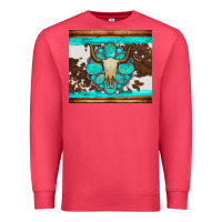 Cardinal bull skull and turquoise cowhide tumbler Premium Sweatshirt - Artiststas
