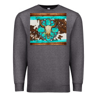 Charcoal Heather bull skull and turquoise cowhide tumbler Premium Sweatshirt - Artiststas