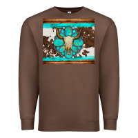 Bull Skull And Turquoise Cowhide Tumbler Premium Sweatshirt | Teevron